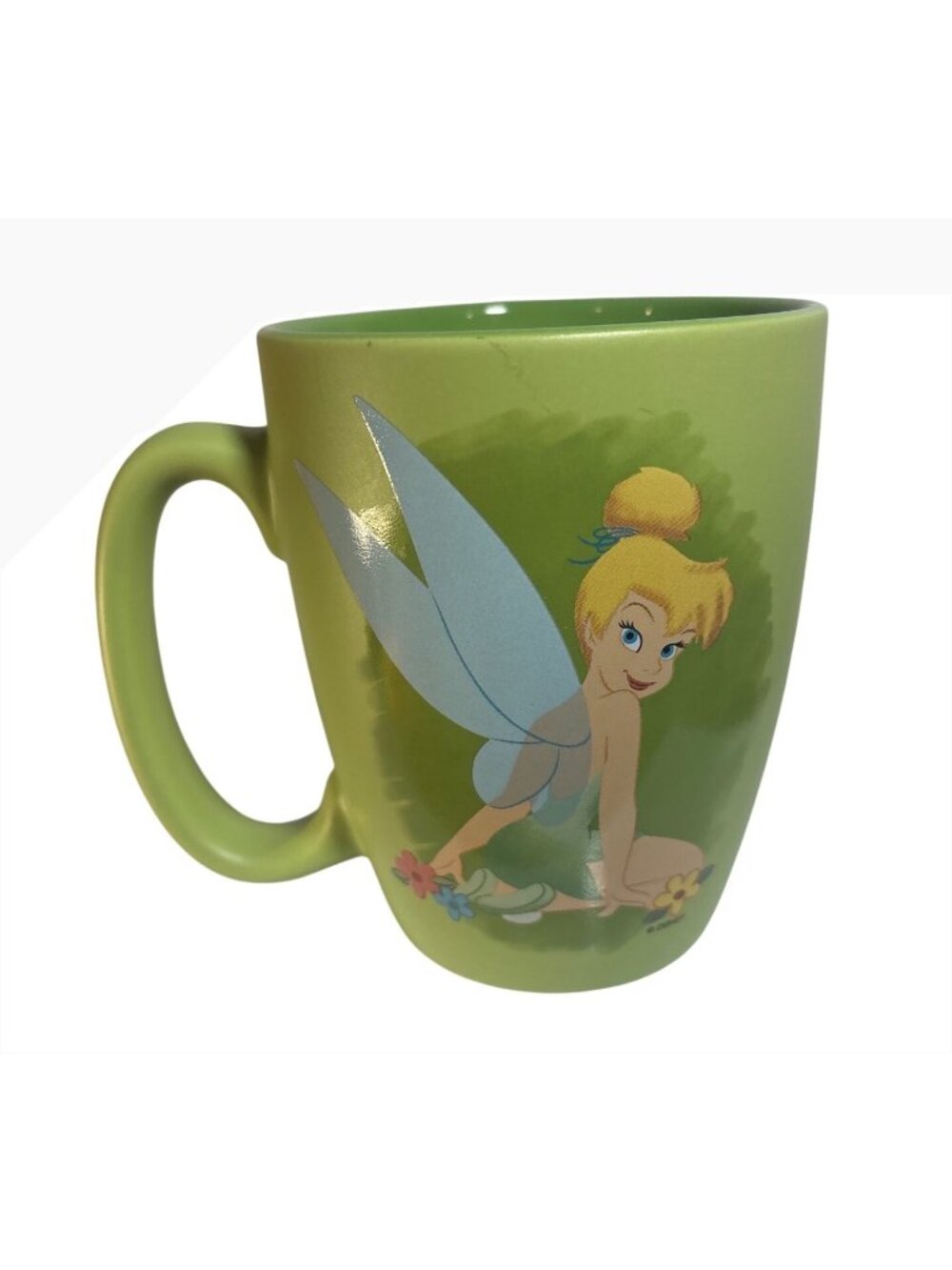 Tinker Bell Green Mug Ceramic Coffee Cup 16 Oz Disney Store 5" Tall